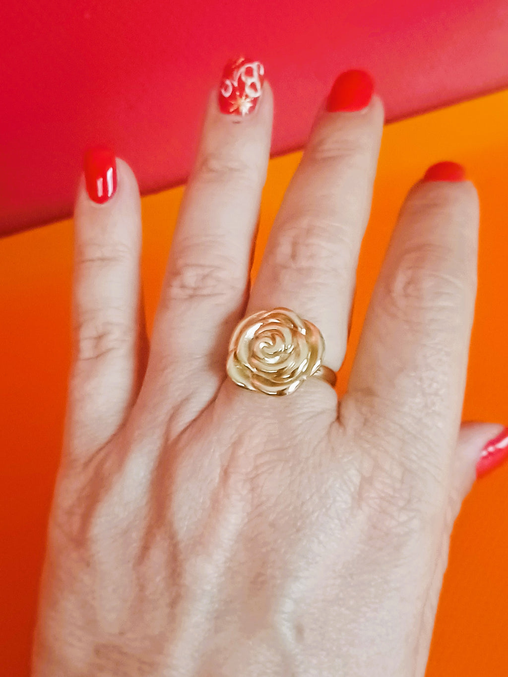 Anel Talismã 'Rosa Solar' em Aço Inoxidável – Beleza, Força e Frequência  432 Hz