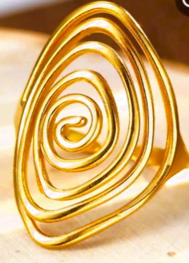 Anel Statement 'Portal Vortex' em Espiral (Aço Inoxidável) – Expansão e Movimento | 432 Hz & 852 Hz
