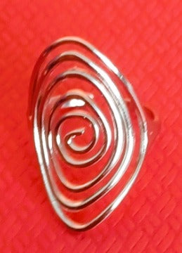 Anel Statement 'Portal Vortex' em Espiral (Aço Inoxidável) – Expansão e Movimento | 432 Hz & 852 Hz