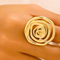 Anel Talismã “Flor Harmónica” em Aço Inoxidável 304 – Geometria Divina  432 Hz