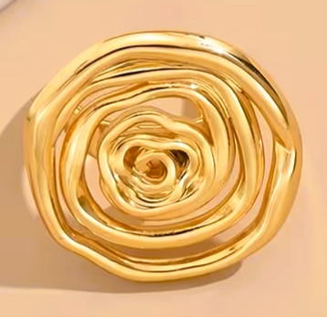 Anel Talismã “Flor Harmónica” em Aço Inoxidável 304 – Geometria Divina  432 Hz