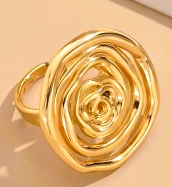 Anel Talismã “Flor Harmónica” em Aço Inoxidável 304 – Geometria Divina  432 Hz