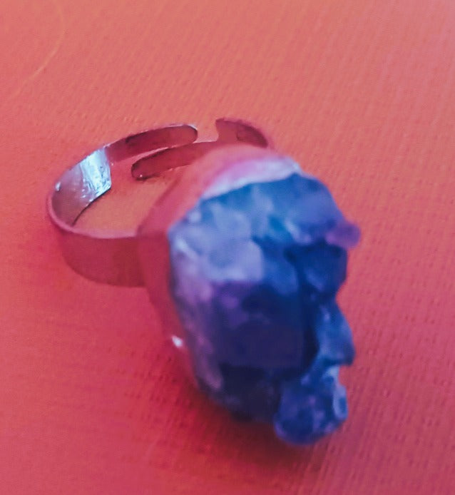 Anel Talismã 'Coroa de Ametista' em Pedra Bruta – Transmutação e Proteção | 432 Hz