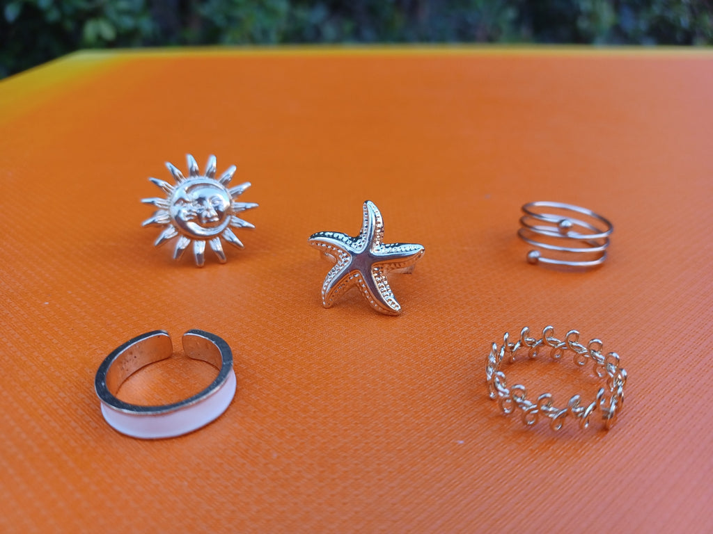 Coleção 'Alma Boho' – Anéis Talismã Ajustáveis | Ouro Solar (432 Hz)