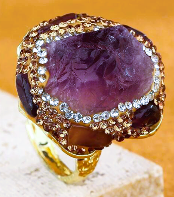 Anel Ajustável "Deusa Gaia" – Pedra Natural Bruta