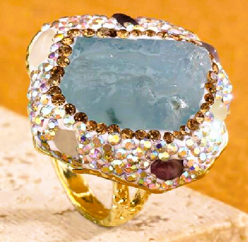 Anel Ajustável "Deusa Gaia" – Pedra Natural Bruta