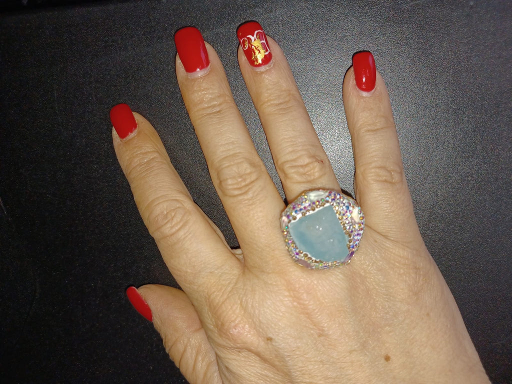 Anel Ajustável "Deusa Gaia" – Pedra Natural Bruta