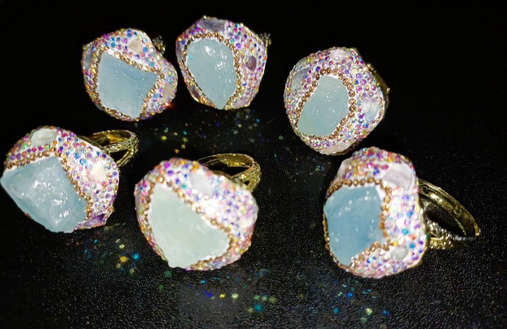 Anel Ajustável "Deusa Gaia" – Pedra Natural Bruta