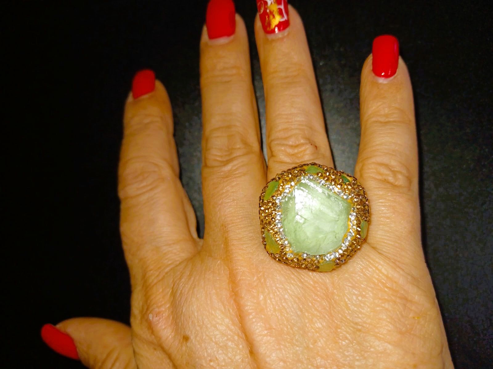 Anel Ajustável "Deusa Gaia" – Pedra Natural Bruta