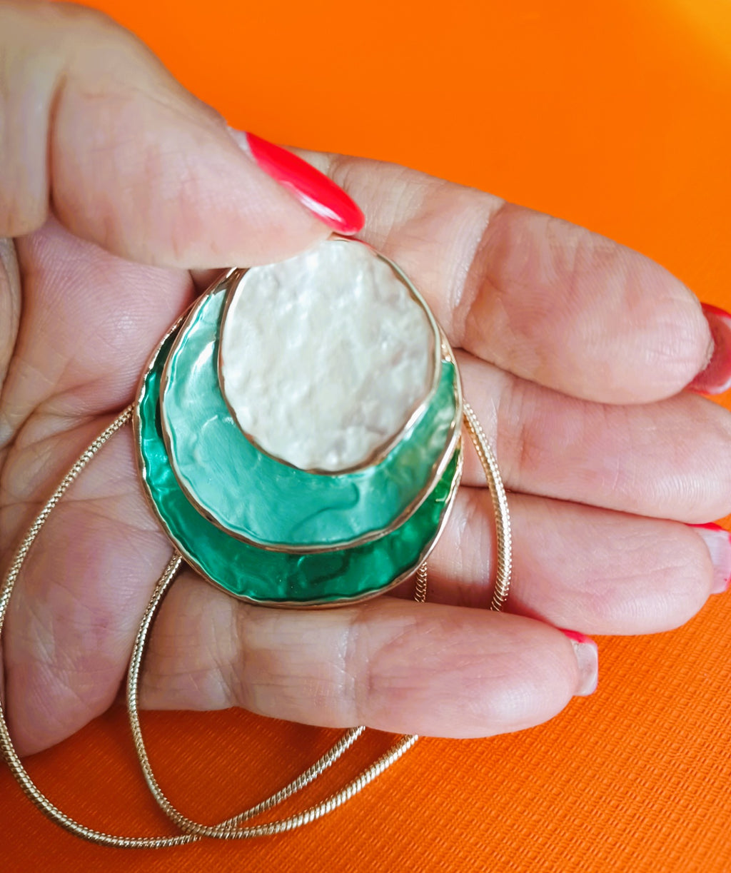 Conjunto Retro Boémio 'Círculos de Evolução' | Colar & Brincos Esmaltados