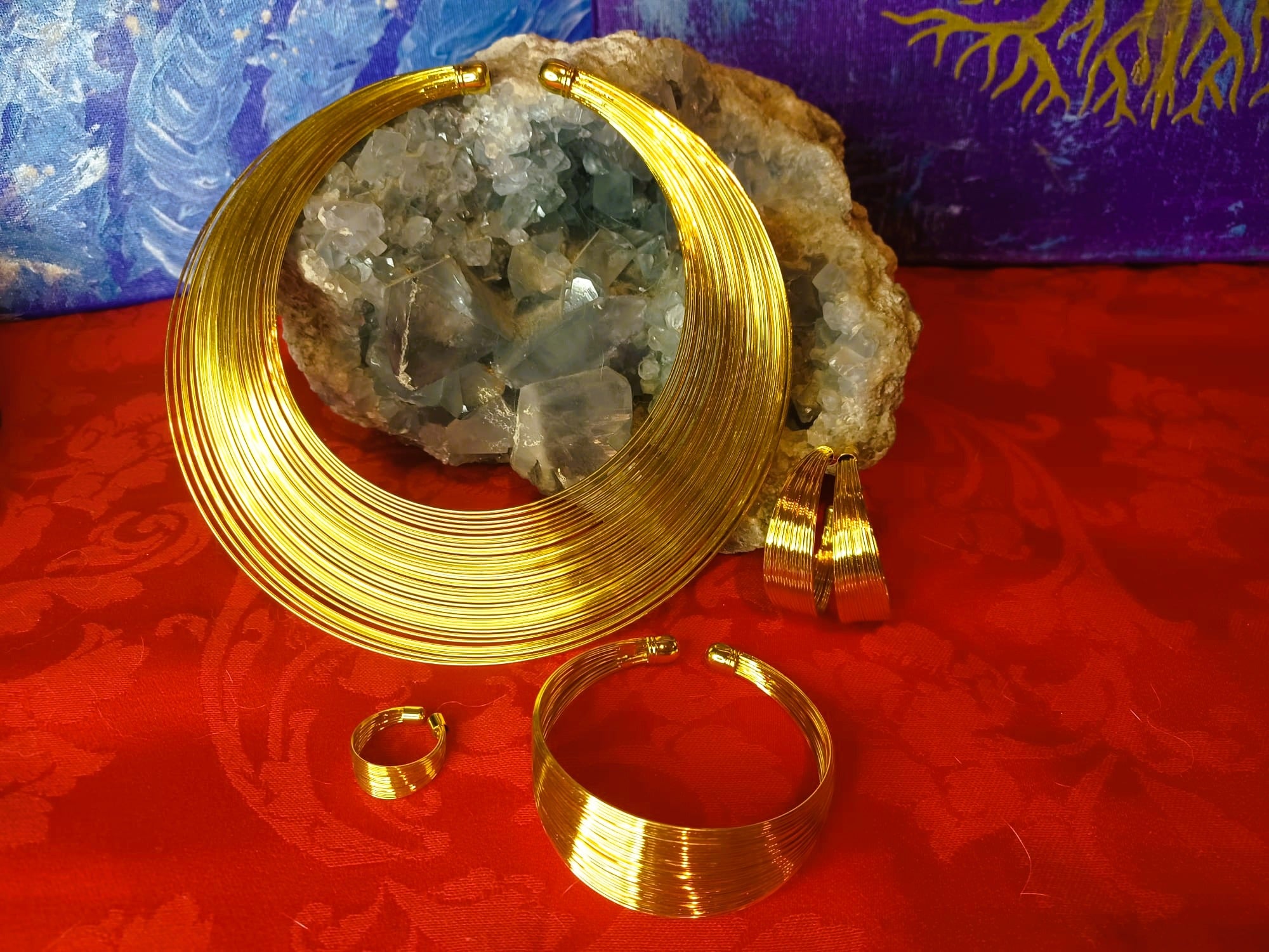 Conjunto Alquímico 'Oráculo de Athena' | Gargantilha, Pulseira, Anel & Brincos