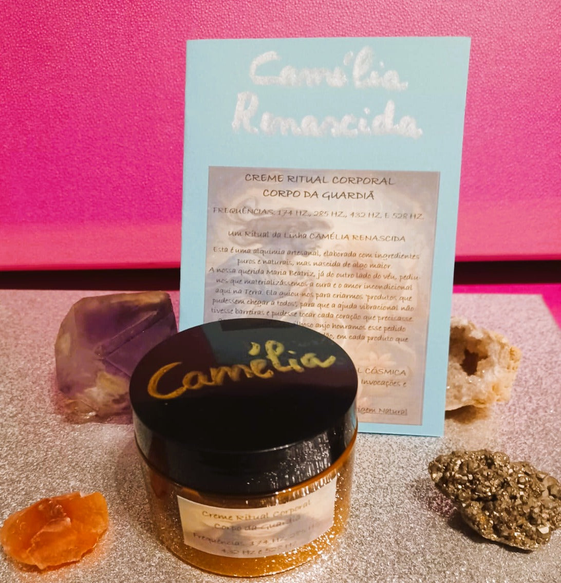 Creme Ritual Corporal 'Corpo da Guardiã' – Firmeza e Honra | Coleção Camélia Renascida (174 a 528 Hz)