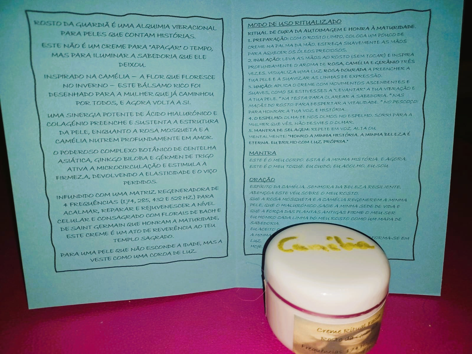 Creme Ritual Facial 'Rosto da Guardiã' – Sabedoria e Firmeza | Coleção Camélia Renascida (174 a 528 Hz)