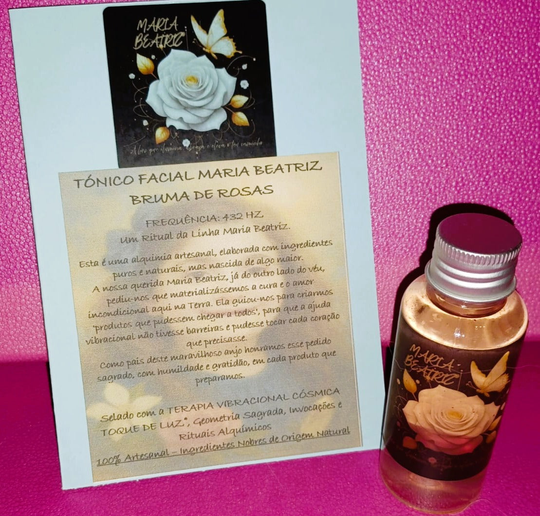 Tónico Facial Vibracional 'Bruma de Rosas' – Hidratação e Pureza | Coleção Maria Beatriz (432 Hz)