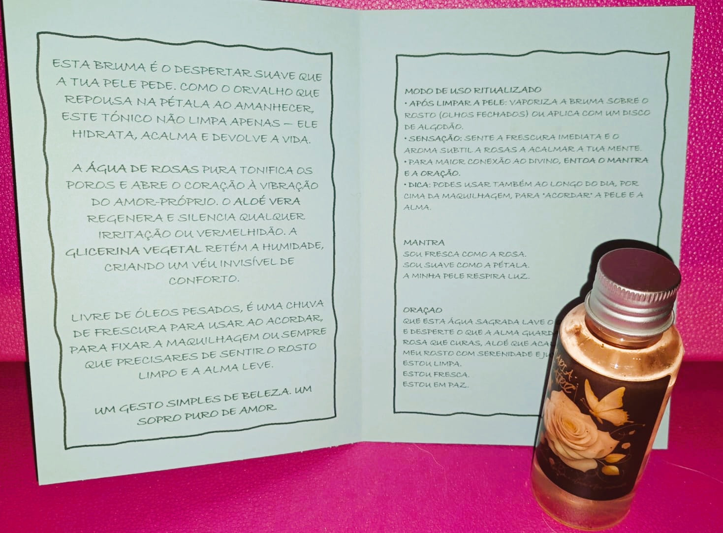 Tónico Facial Vibracional 'Bruma de Rosas' – Hidratação e Pureza | Coleção Maria Beatriz (432 Hz)