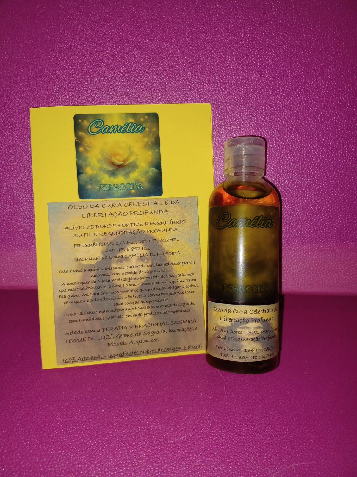 Óleo da Cura Celestial e da Libertação Profunda – Alívio de Dores Fortes (Um Ritual Ancestral da Linha Camélia Renascida)