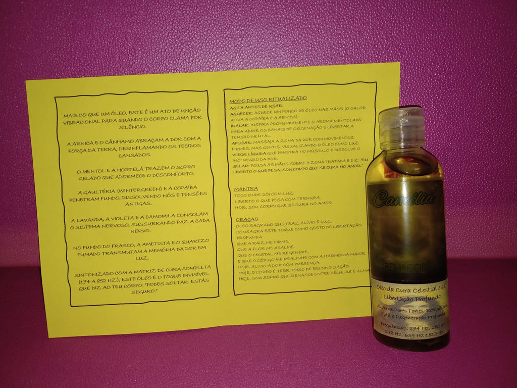 Óleo da Cura Celestial e da Libertação Profunda – Alívio de Dores Fortes (Um Ritual Ancestral da Linha Camélia Renascida)