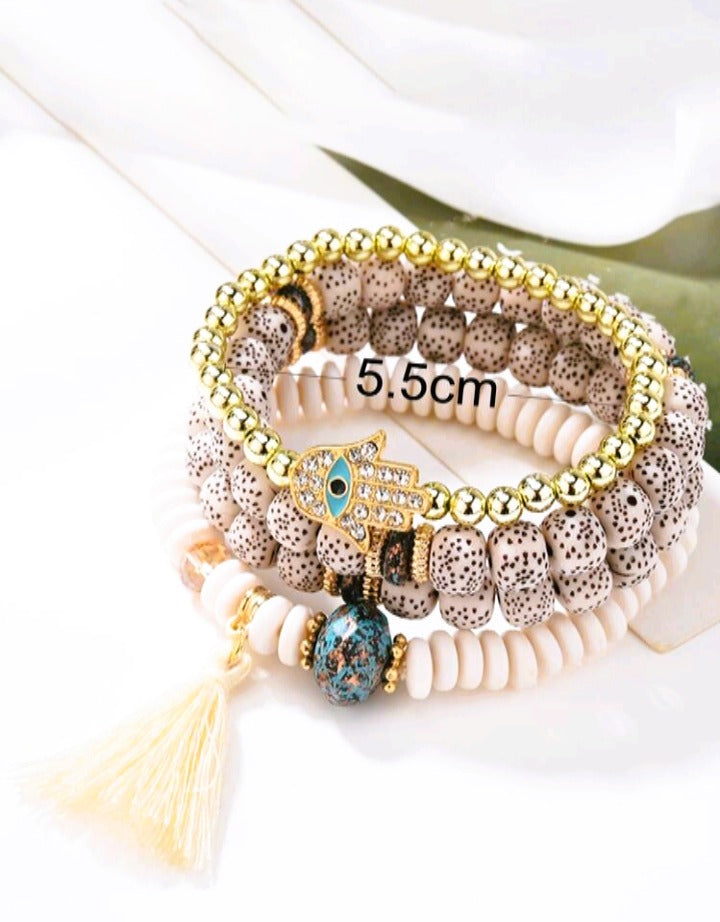 Pulseiras Talismã 'Proteção de Hamsa' | Estilo Boho-Chic (Vendidas à Unidade)