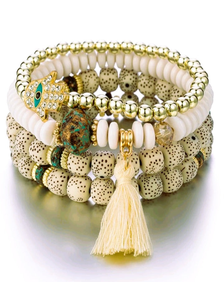 Pulseiras Talismã 'Proteção de Hamsa' | Estilo Boho-Chic (Vendidas à Unidade)