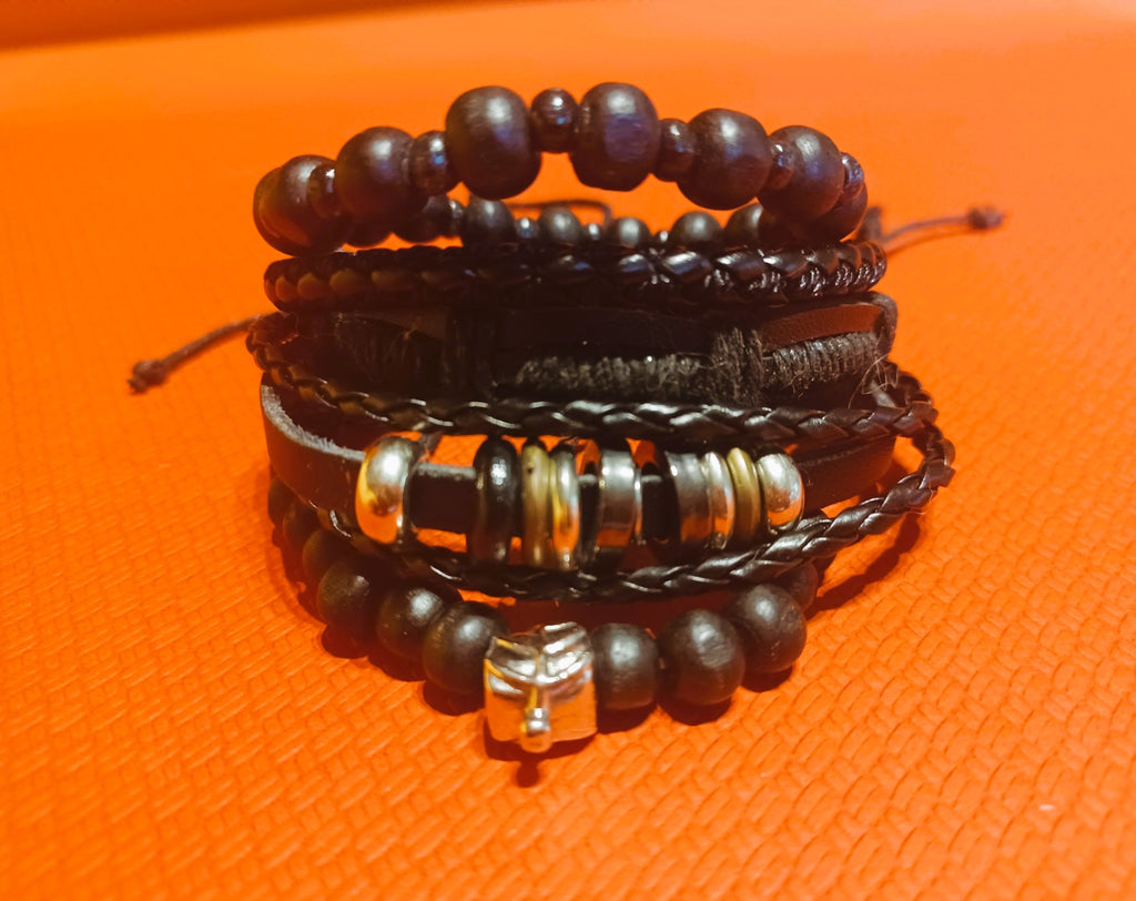 Pulseiras Tribais 'Raízes e Asas' | Couro Ecológico & Elementos Naturais (Vendidas à Unidade)