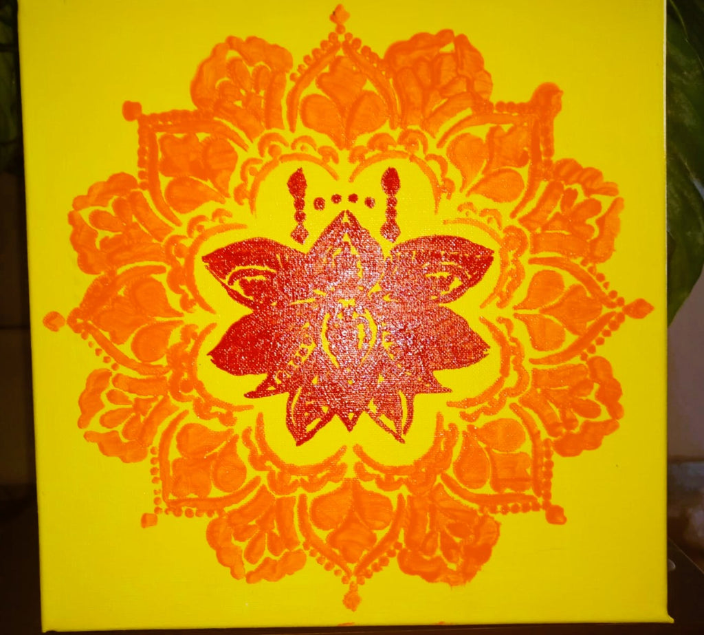 Tela Vibracional (30x30 cm) 'Portal do Sol Interior' – Poder Pessoal e Alegria | Oráculos de Luz (528 Hz)