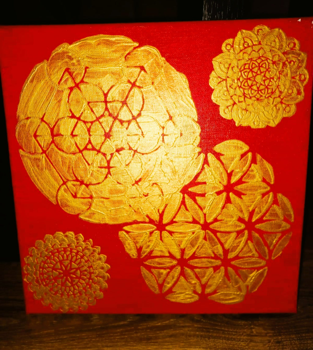 Tela Vibracional (30x30 cm) 'Portal dos Mundos Entrelaçados' – Conexão e União | Oráculos de Luz (639 Hz)