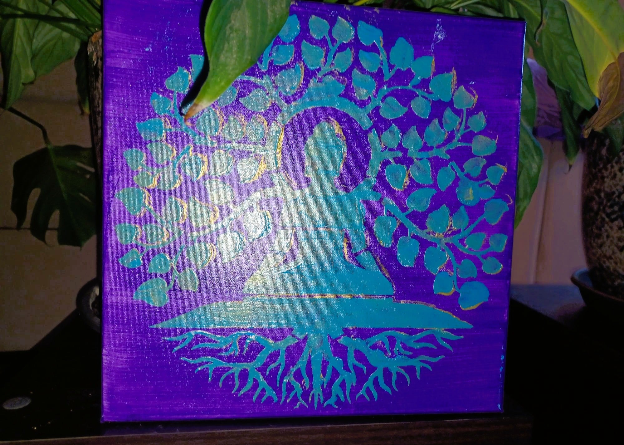 Tela Vibracional (30x30 cm) 'Portal da Consciência Turquesa' – Cura e Intuição | Oráculos de Luz (741 Hz)