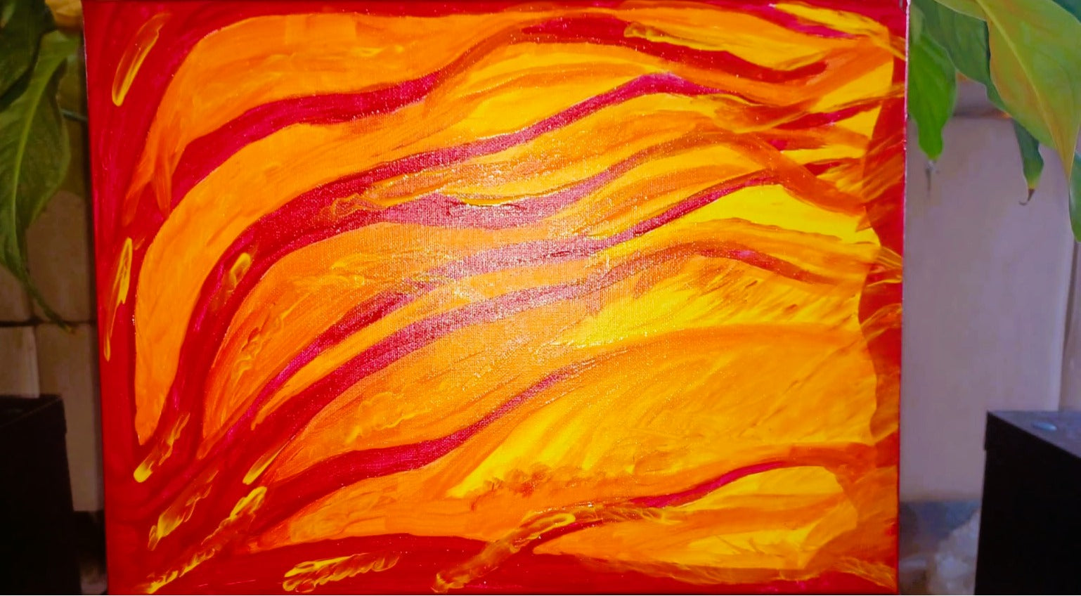 Tela Vibracional (30x40 cm) 'Portal da Chama Alquímica' – Transmutação e Ação | Oráculos de Luz (417 Hz)