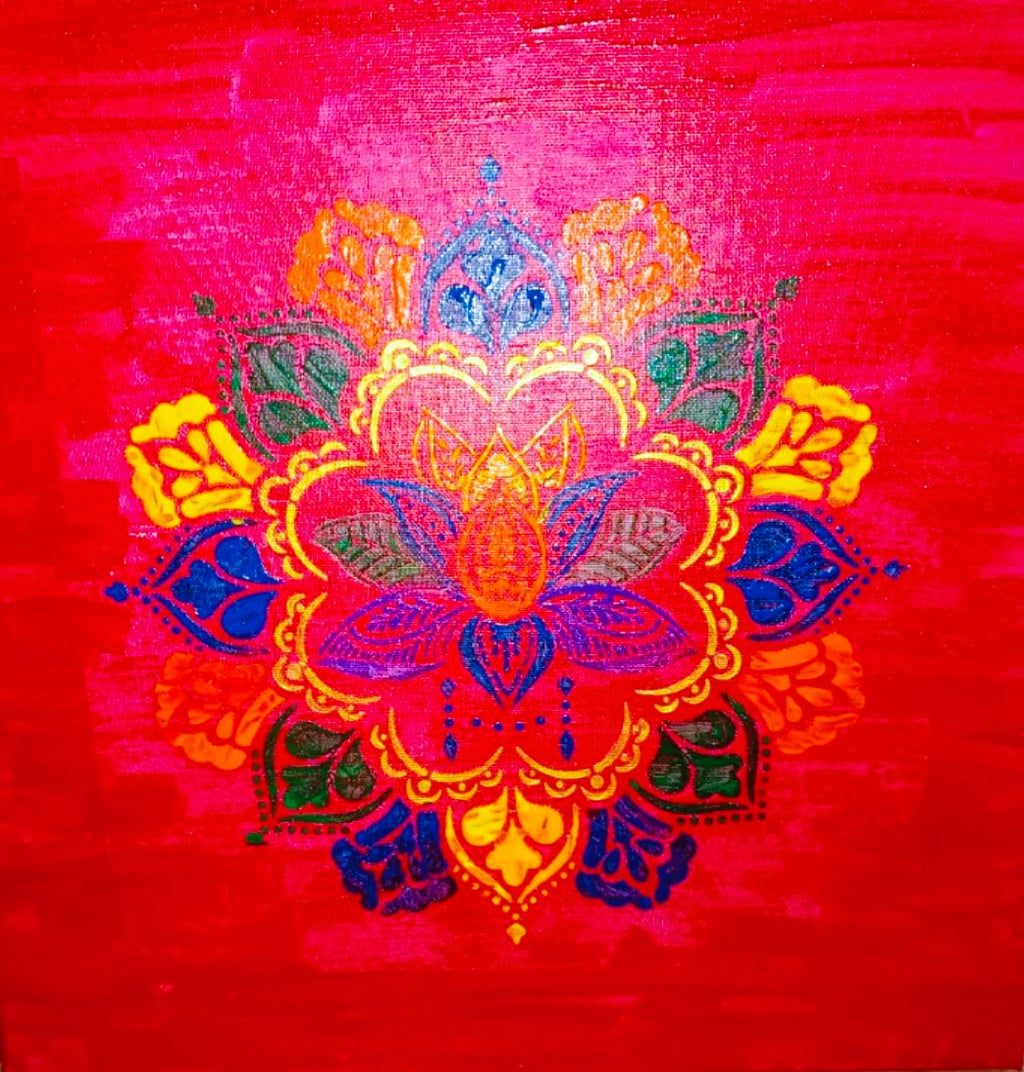 Tela Vibracional (40x40 cm) 'Portal do Lótus Alquímico' – Alinhamento de Chakras | Oráculos de Luz (432 Hz)