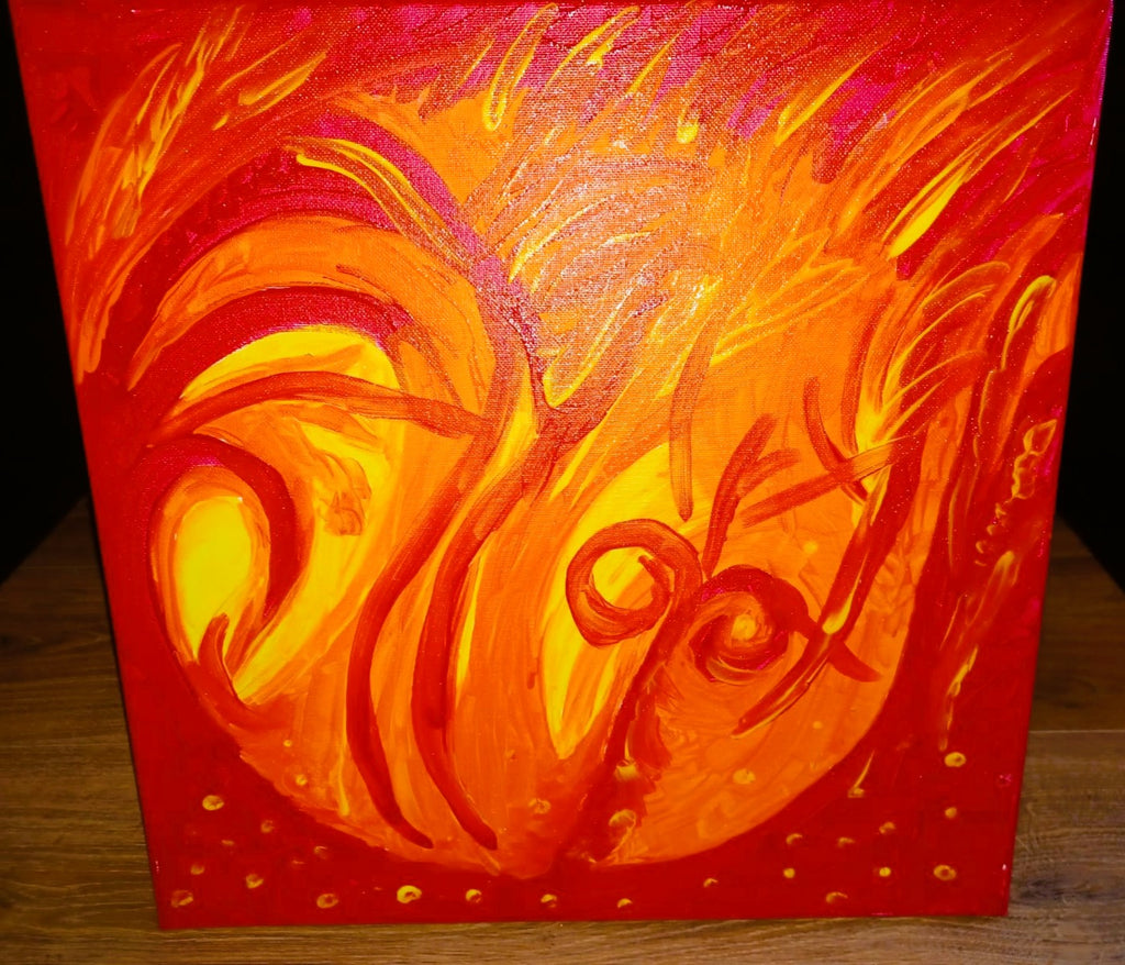 Tela Vibracional (40x40 cm) 'Portal do Fogo Criador' – Renascimento e Vitalidade | Oráculos de Luz (417 Hz)