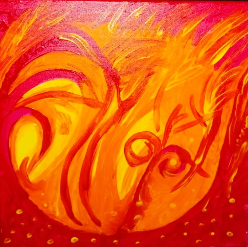 Tela Vibracional (40x40 cm) 'Portal do Fogo Criador' – Renascimento e Vitalidade | Oráculos de Luz (417 Hz)