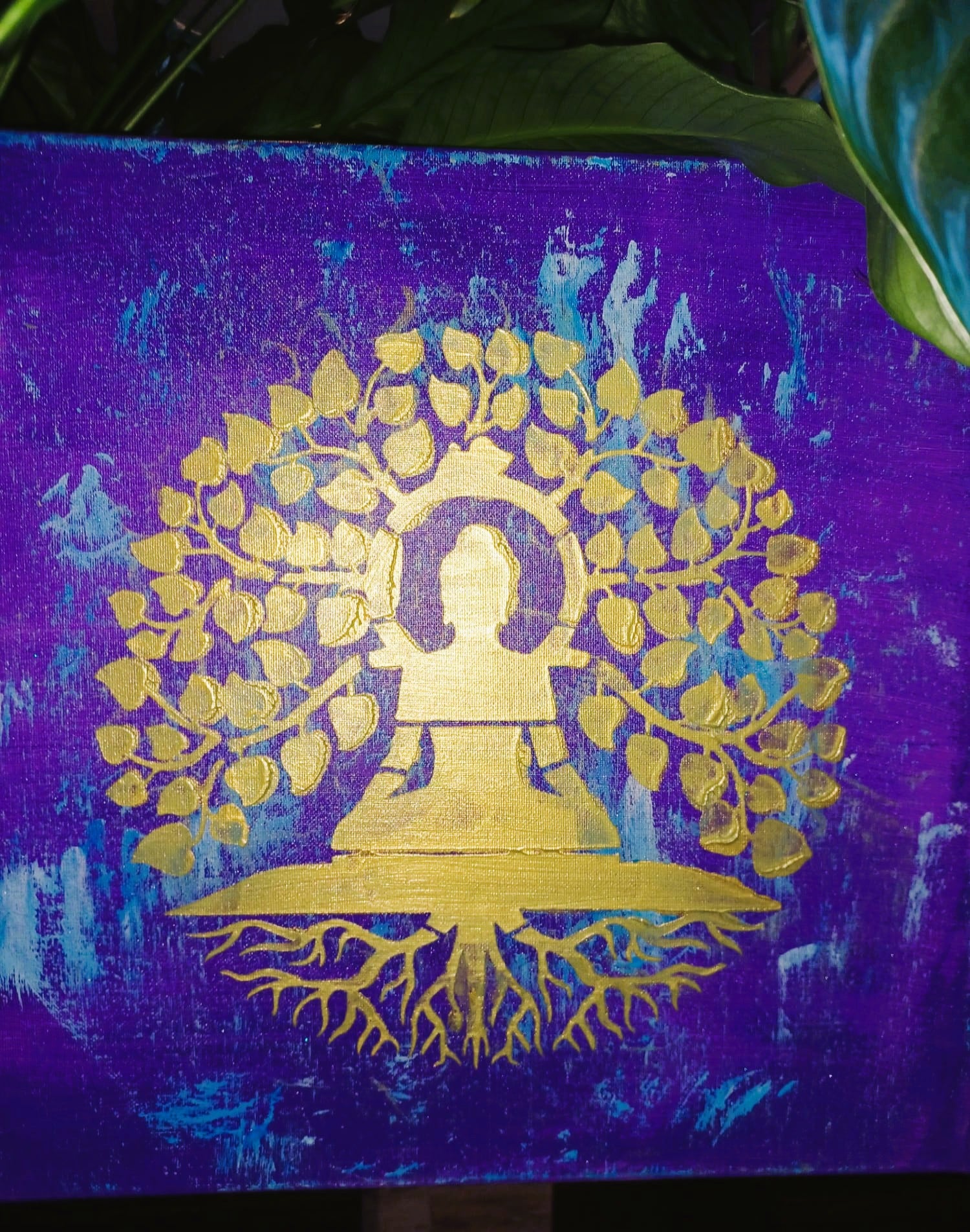Tela Vibracional (40x40 cm) 'Portal da Árvore da Iluminação' – Despertar e Sabedoria | Oráculos de Luz (963 Hz)