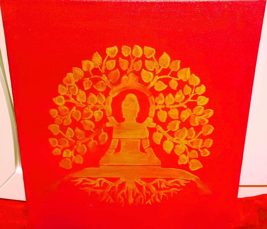Tela Vibracional (40x40 cm) 'Portal da Luz Ancorada' – Força e Materialização | Oráculos de Luz (396 Hz)