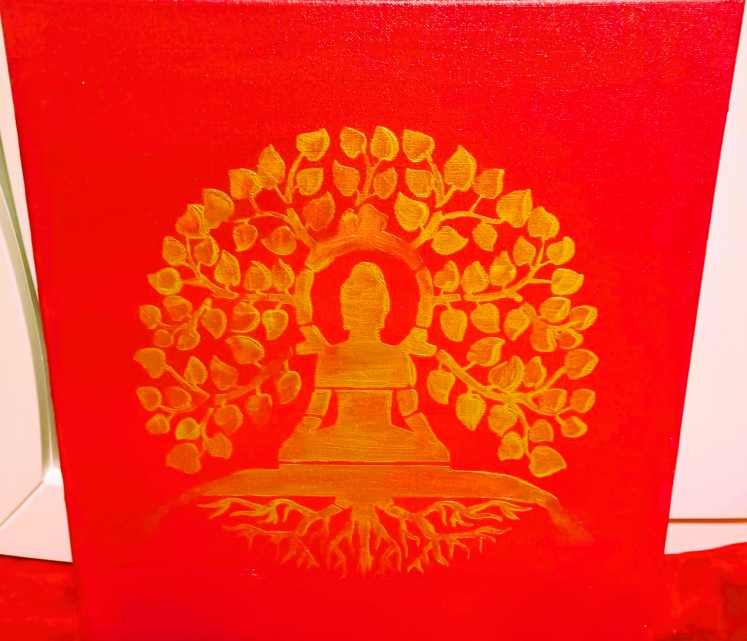 Tela Vibracional (40x40 cm) 'Portal da Luz Ancorada' – Força e Materialização | Oráculos de Luz (396 Hz)