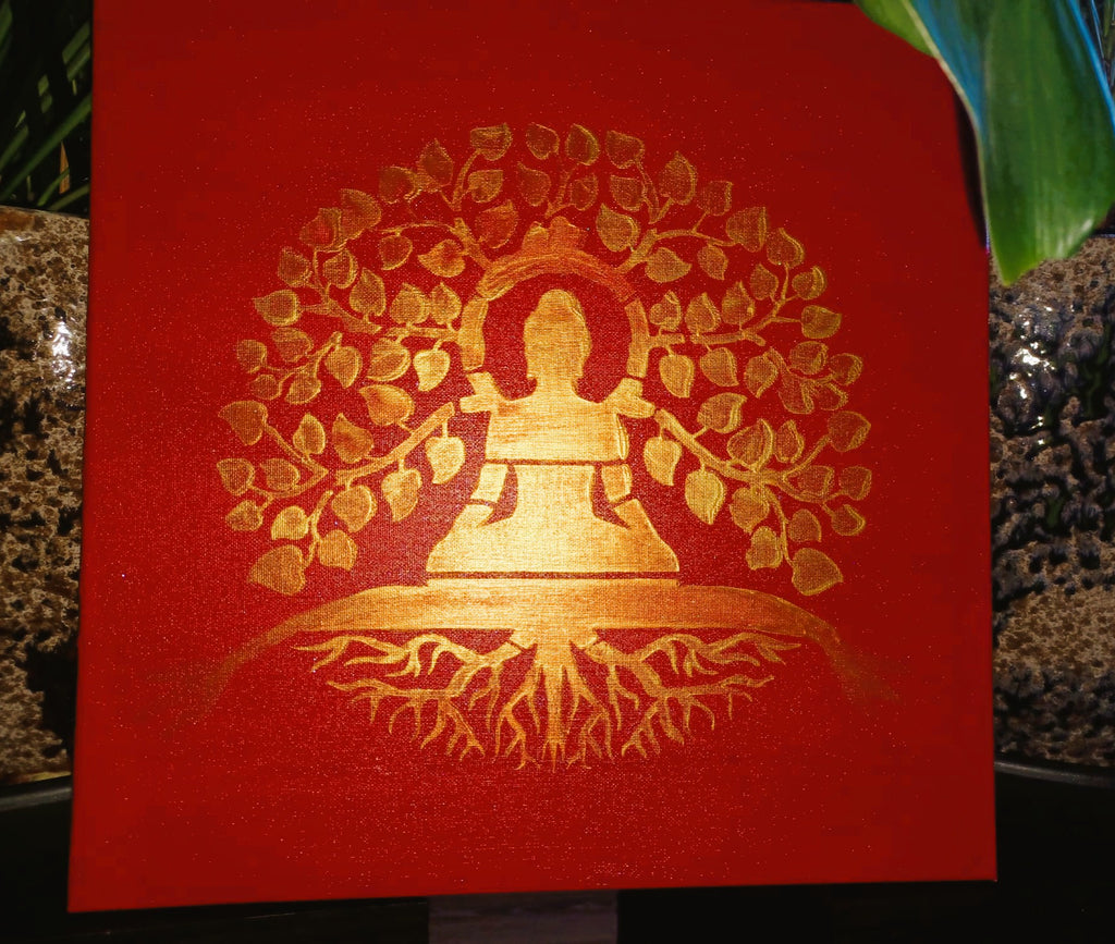 Tela Vibracional (40x40 cm) 'Portal do Poder Enraizado' – Soberania e Ação | Oráculos de Luz (396 Hz)