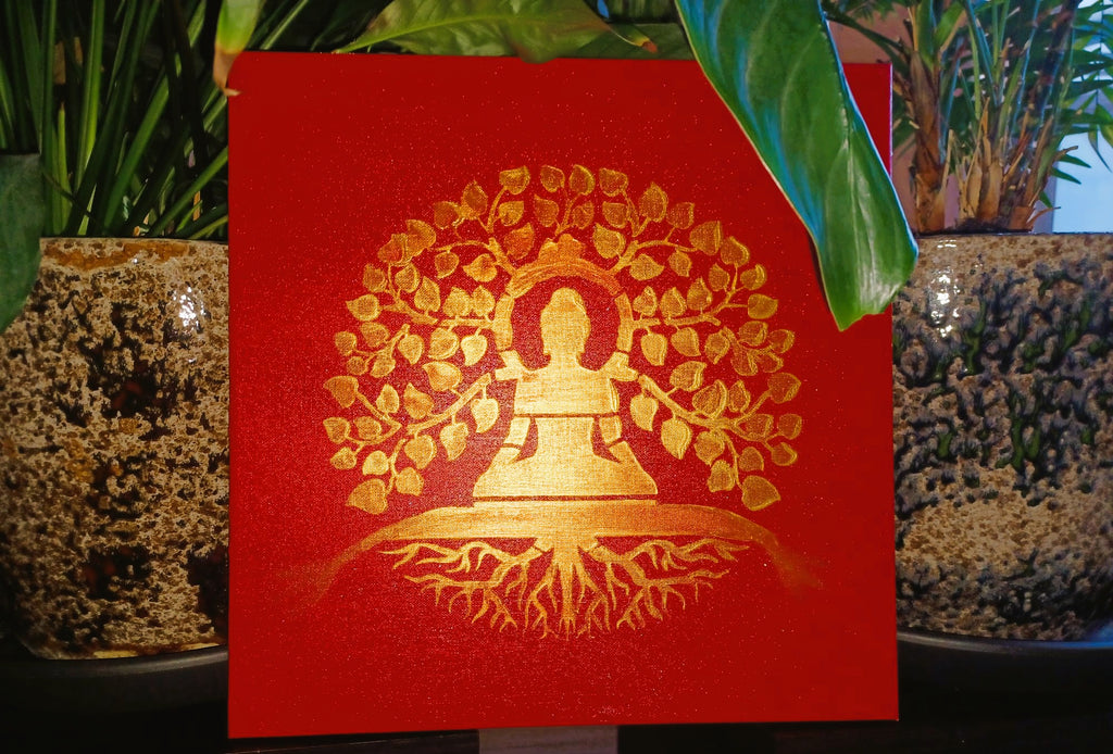 Tela Vibracional (40x40 cm) 'Portal do Poder Enraizado' – Soberania e Ação | Oráculos de Luz (396 Hz)