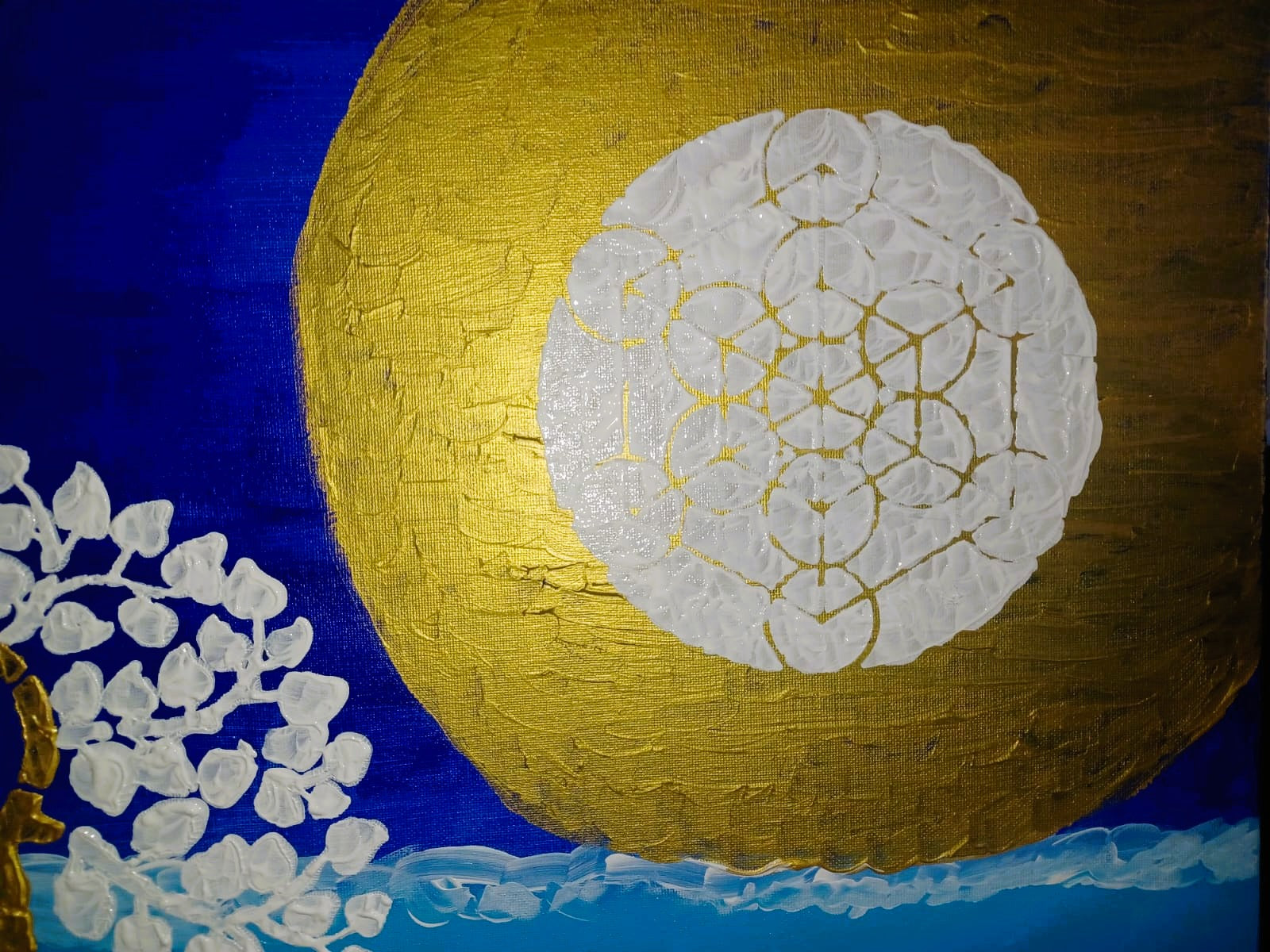 Tela Vibracional (60x60 cm) 'Portal da Unidade Suprema' – Buda e Casamento Alquímico | Oráculos de Luz (963 Hz)